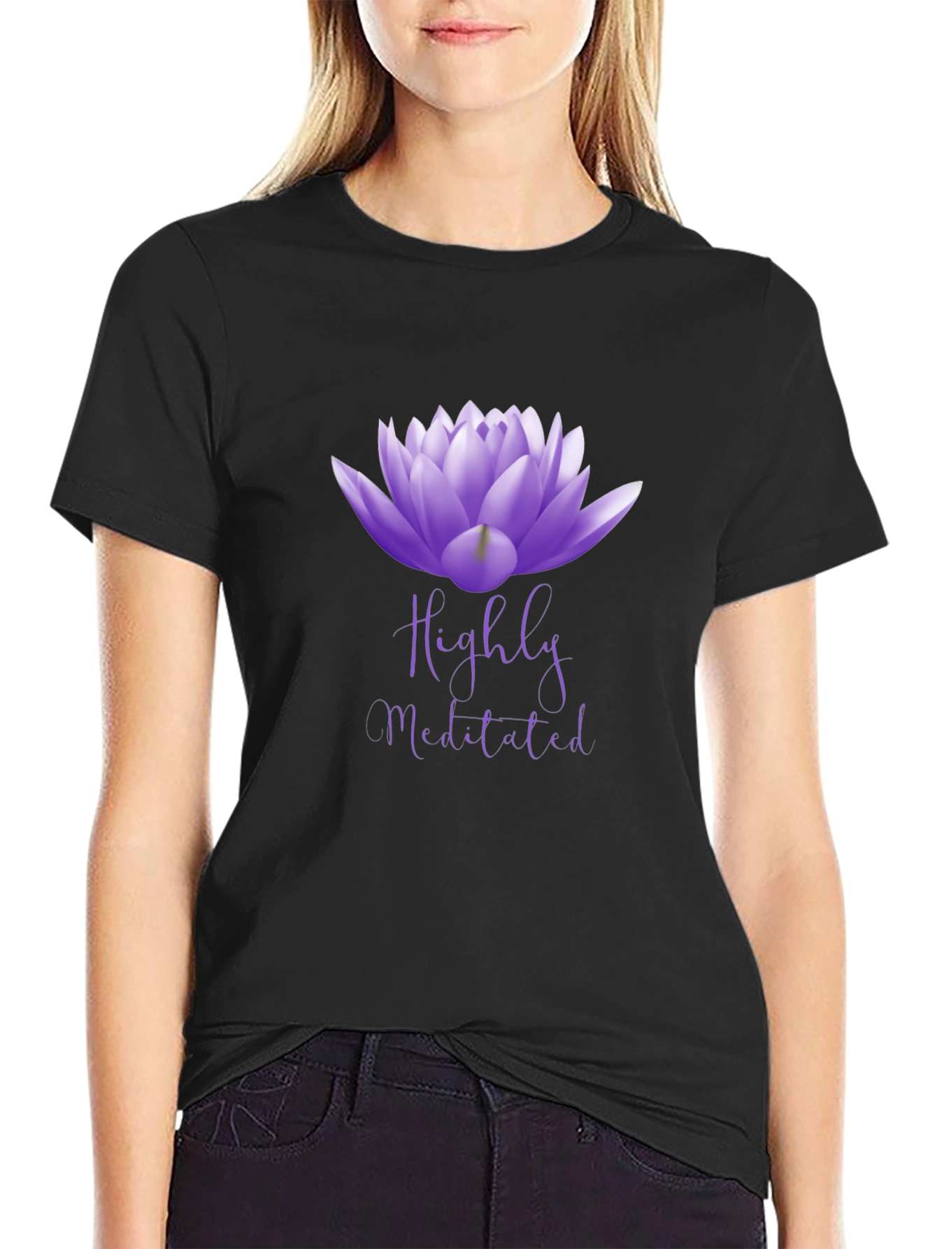 Highly Meditated Lotus Flower Graphic Tee - Unisex