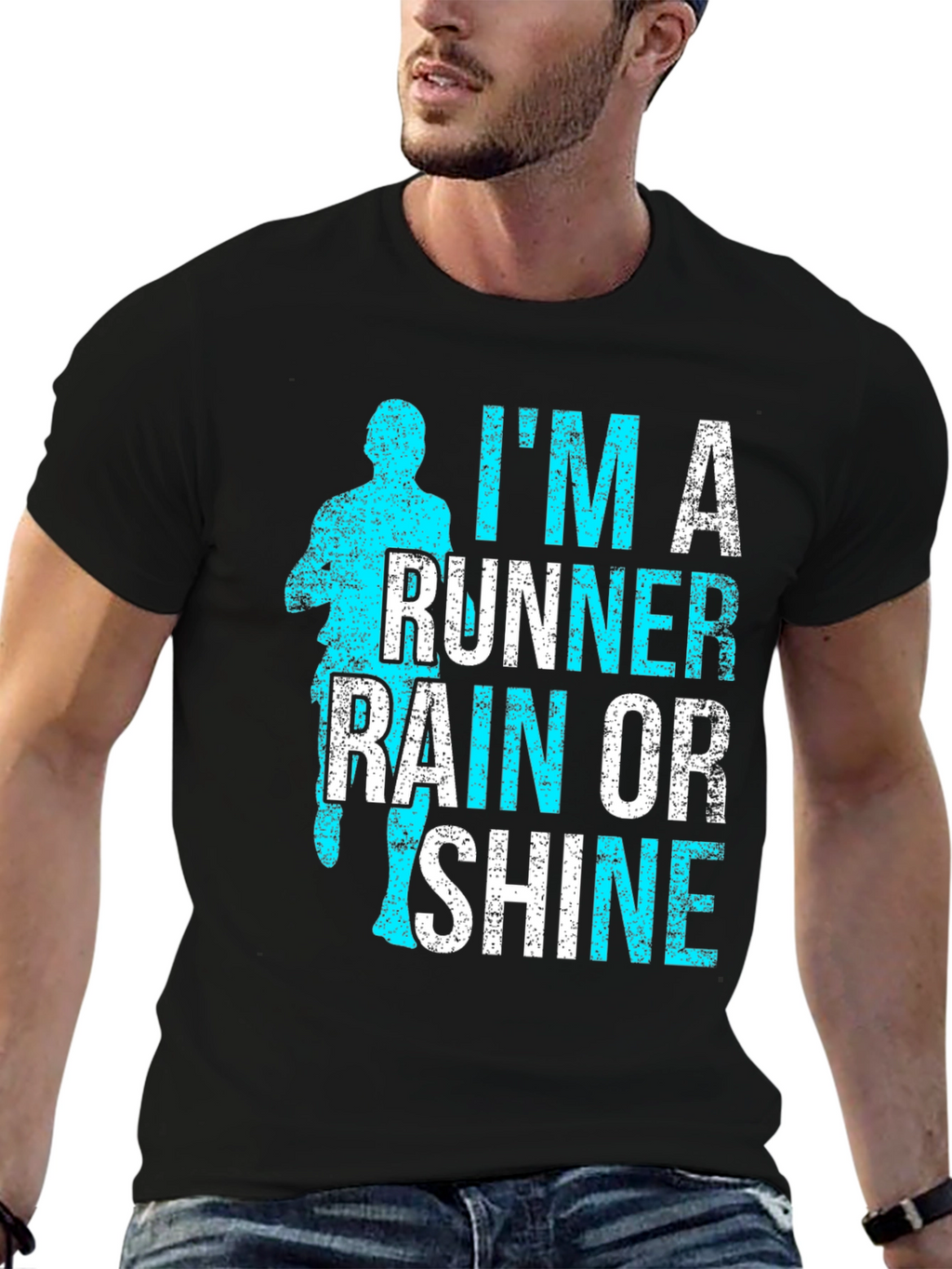 Runner Rain or Shine Black Graphic Tee