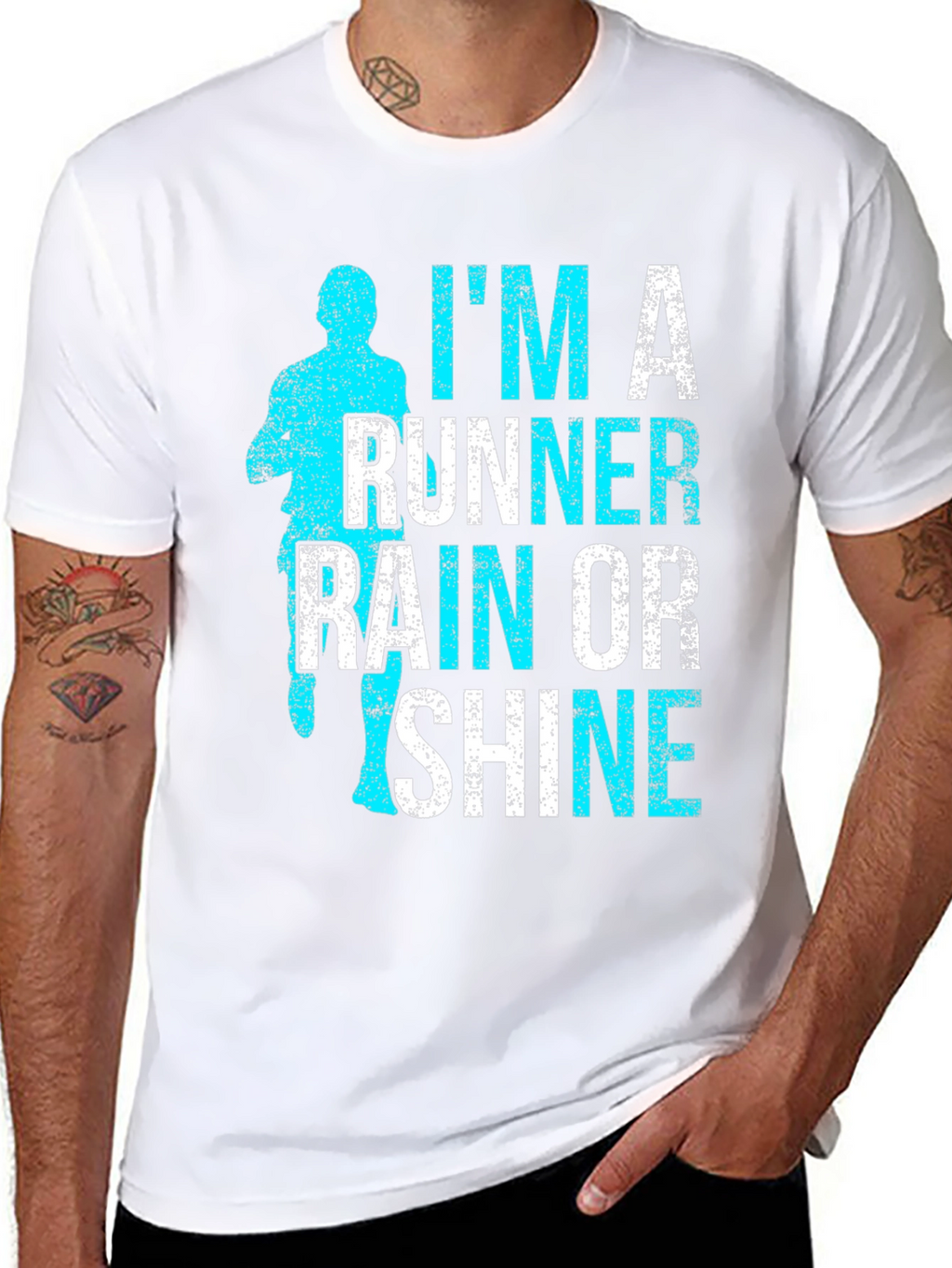 Runner Rain or Shine Black Graphic Tee