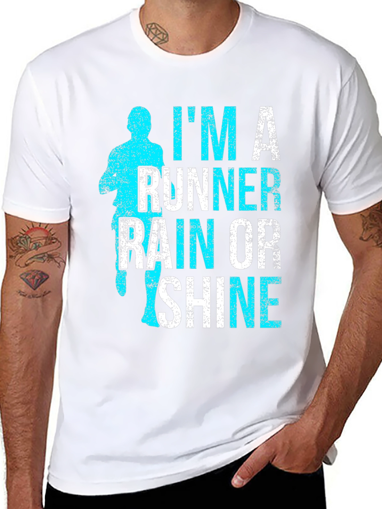 Runner Rain or Shine Black Graphic Tee
