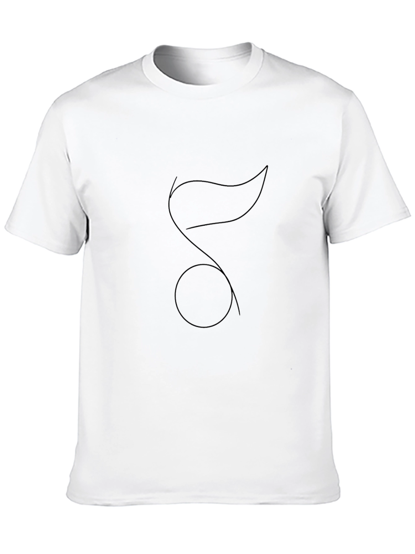 Minimalist Music Note Black T-Shirt