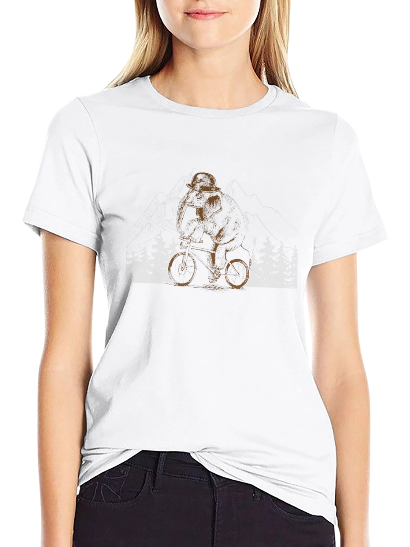Cool Bear on Bike Graphic T-Shirt