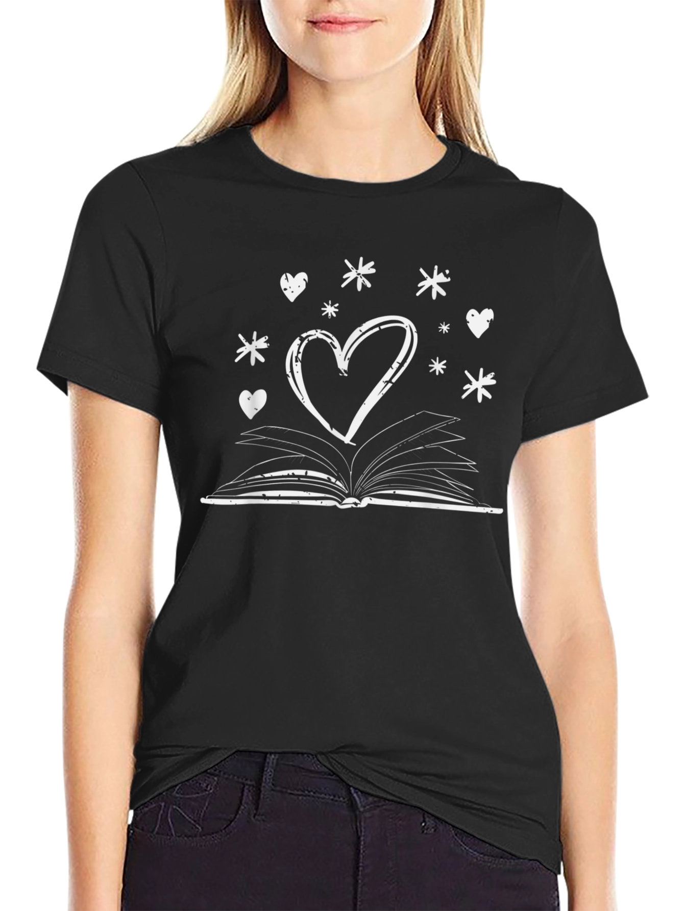 Book Heart Graphic Tee - Readers Delight