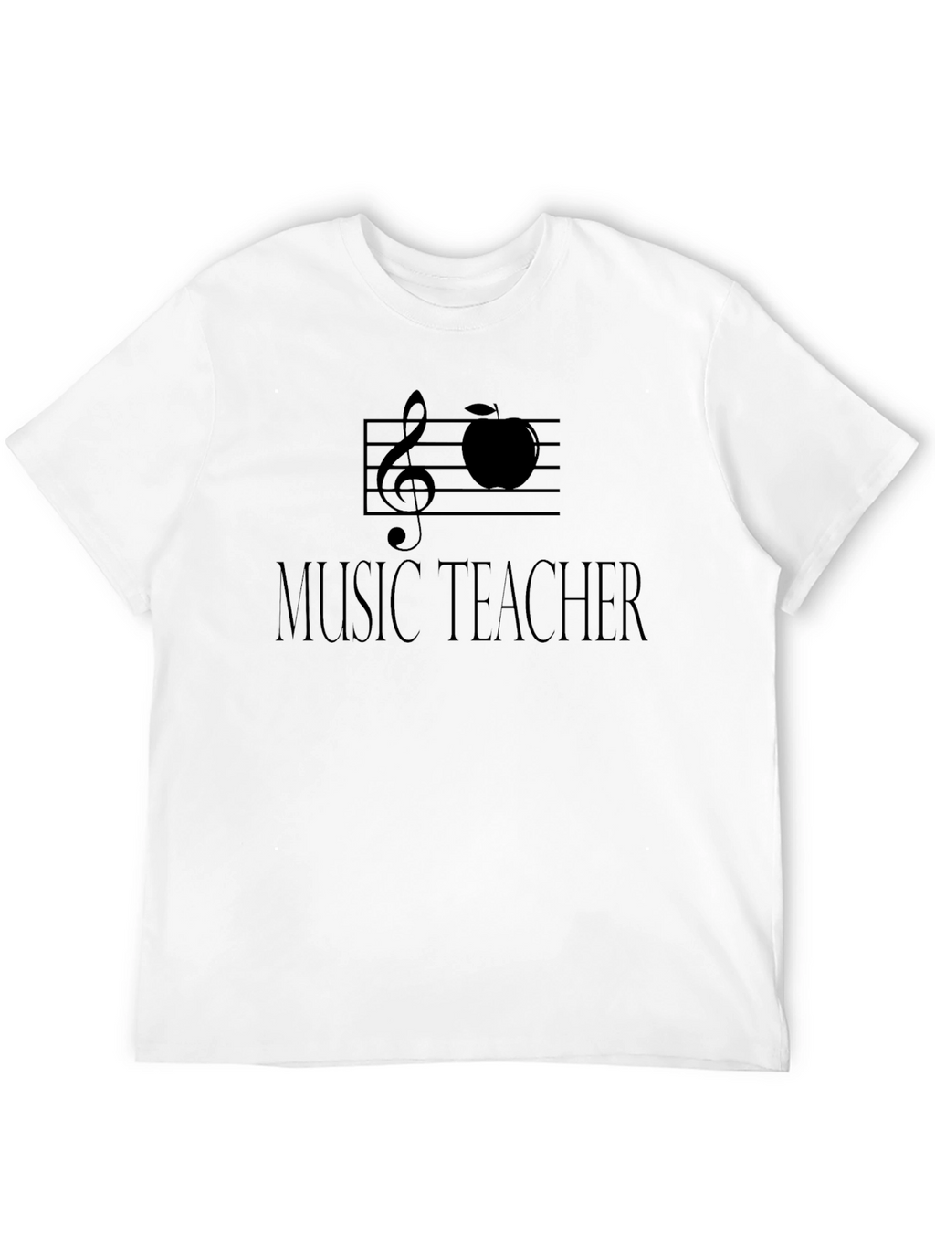 Music Teacher T-Shirt - Treble Clef Apple Design