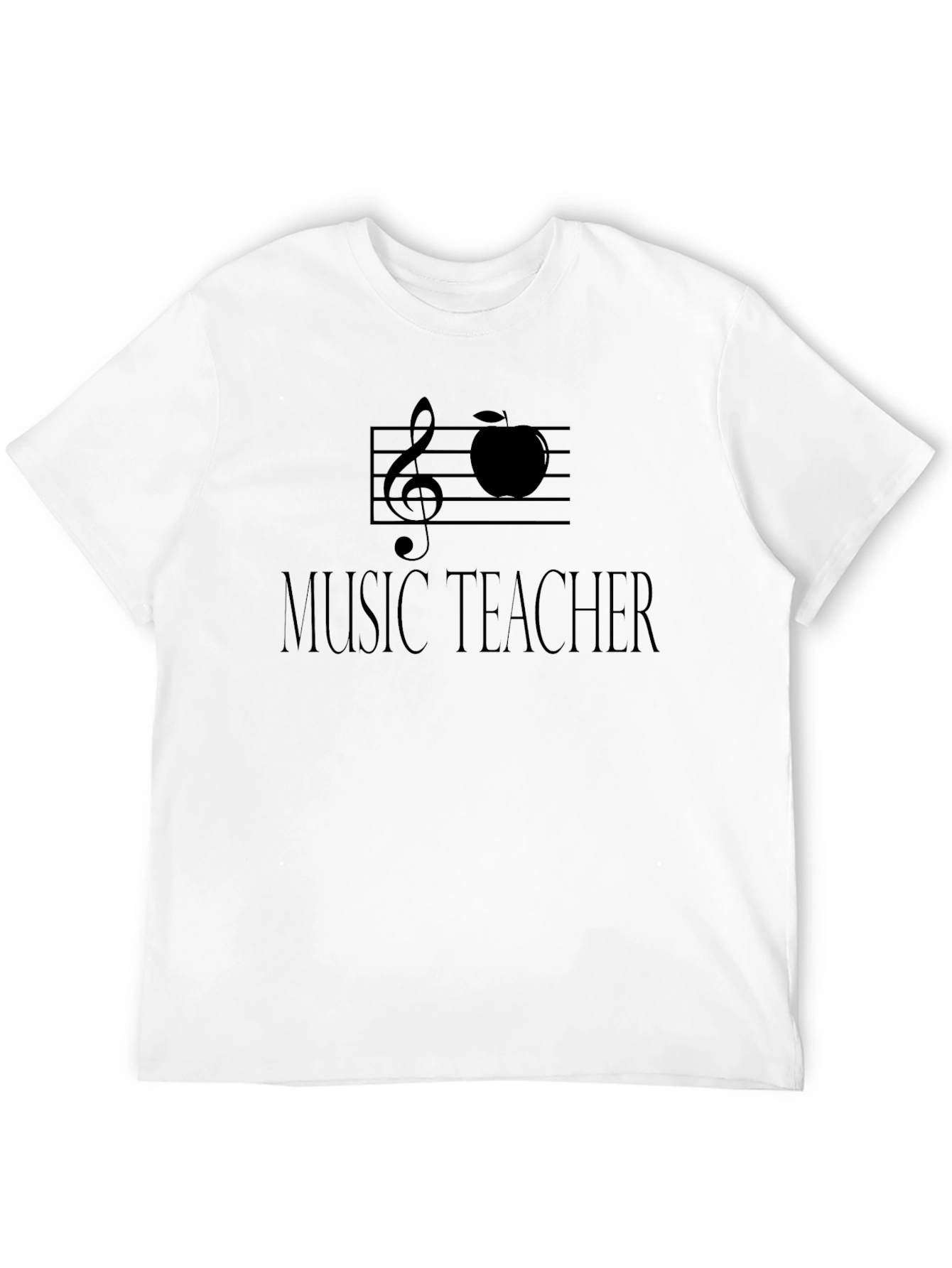 Music Teacher T-Shirt - Treble Clef Apple Design