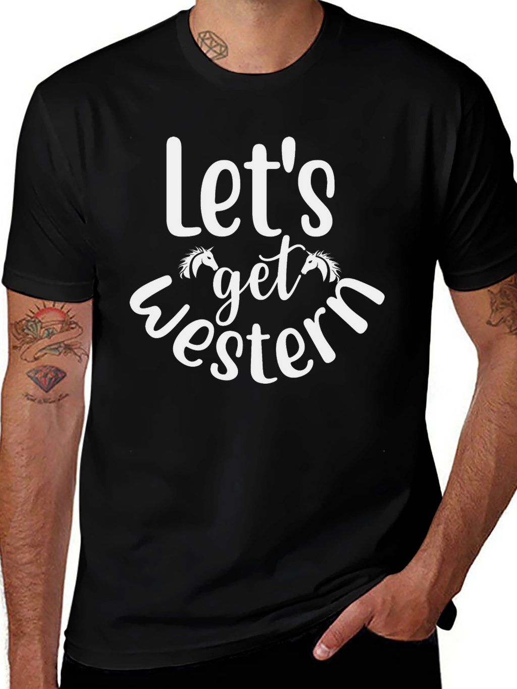 Lets Get Western Graphic Tee - Black