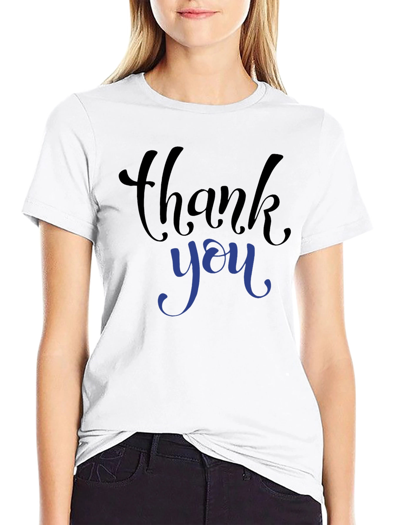 Thank You Graphic Tee - Black