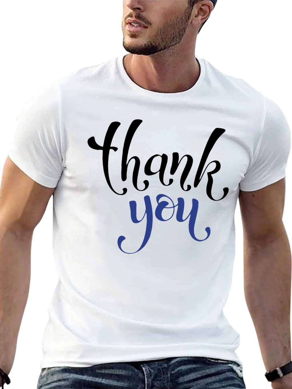 Thank You Graphic Tee - Black