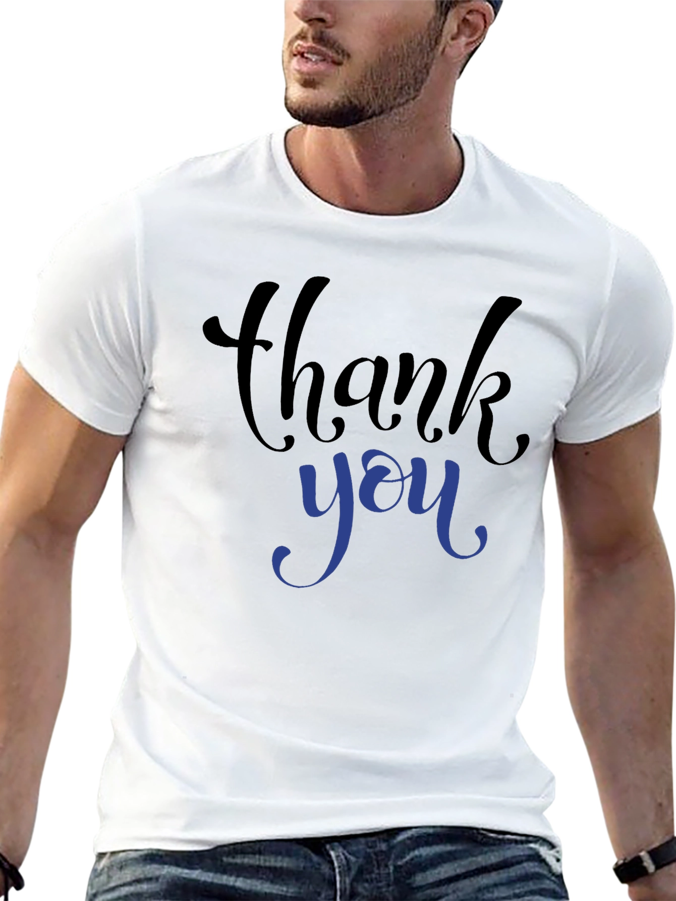 Thank You Graphic Tee - Black