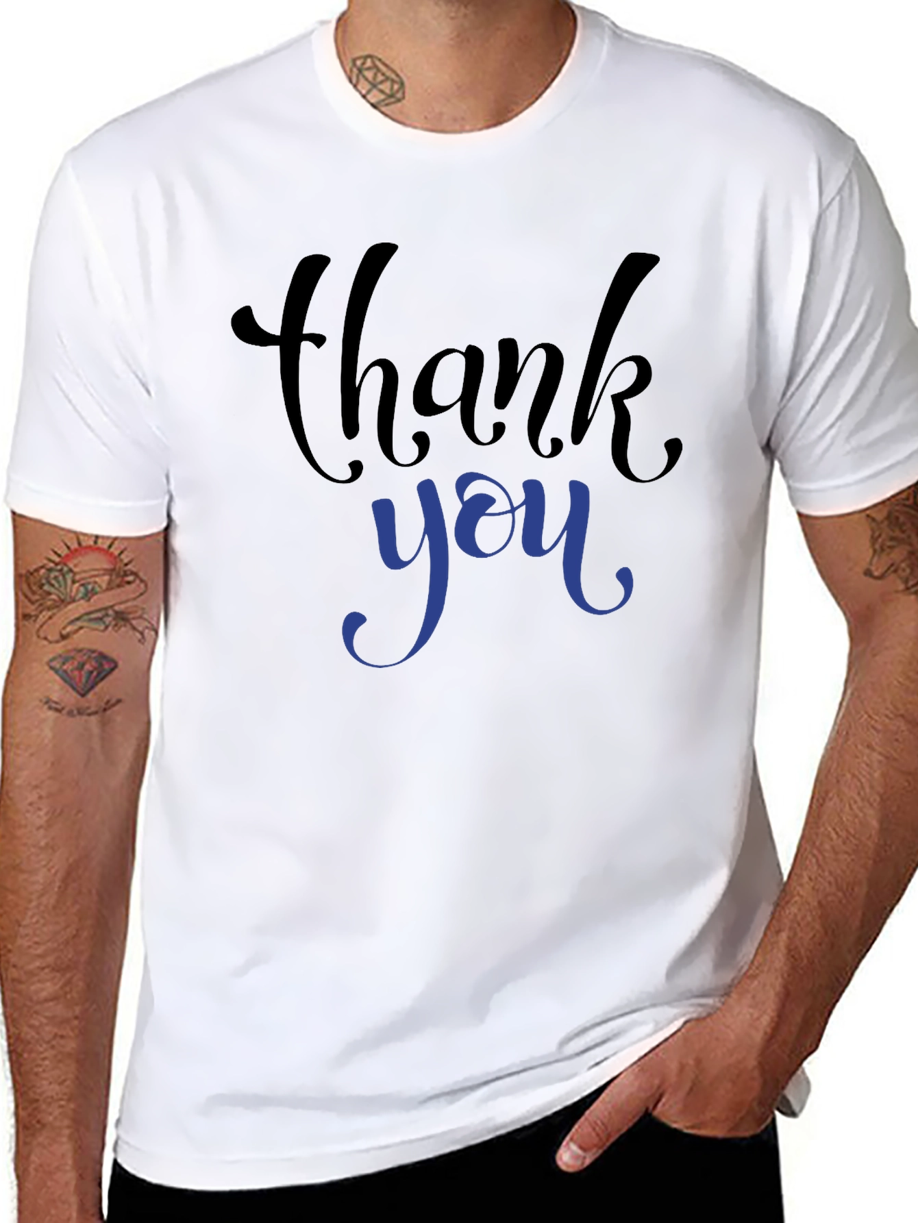 Thank You Graphic Tee - Black