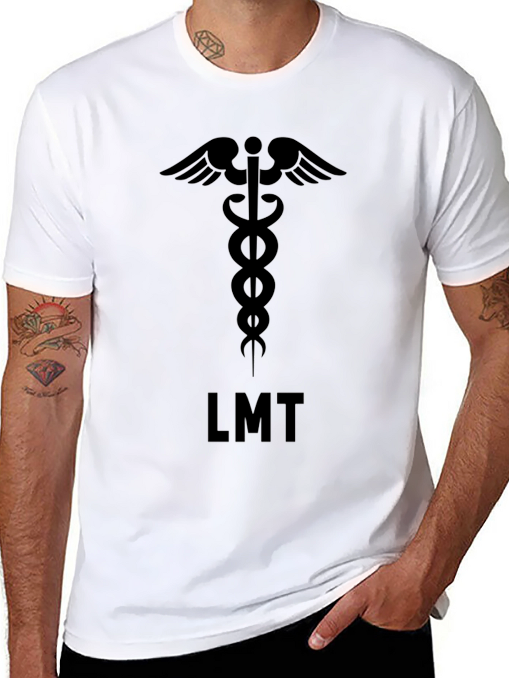 LMT Caduceus Black T-Shirt - Medical Professional Apparel