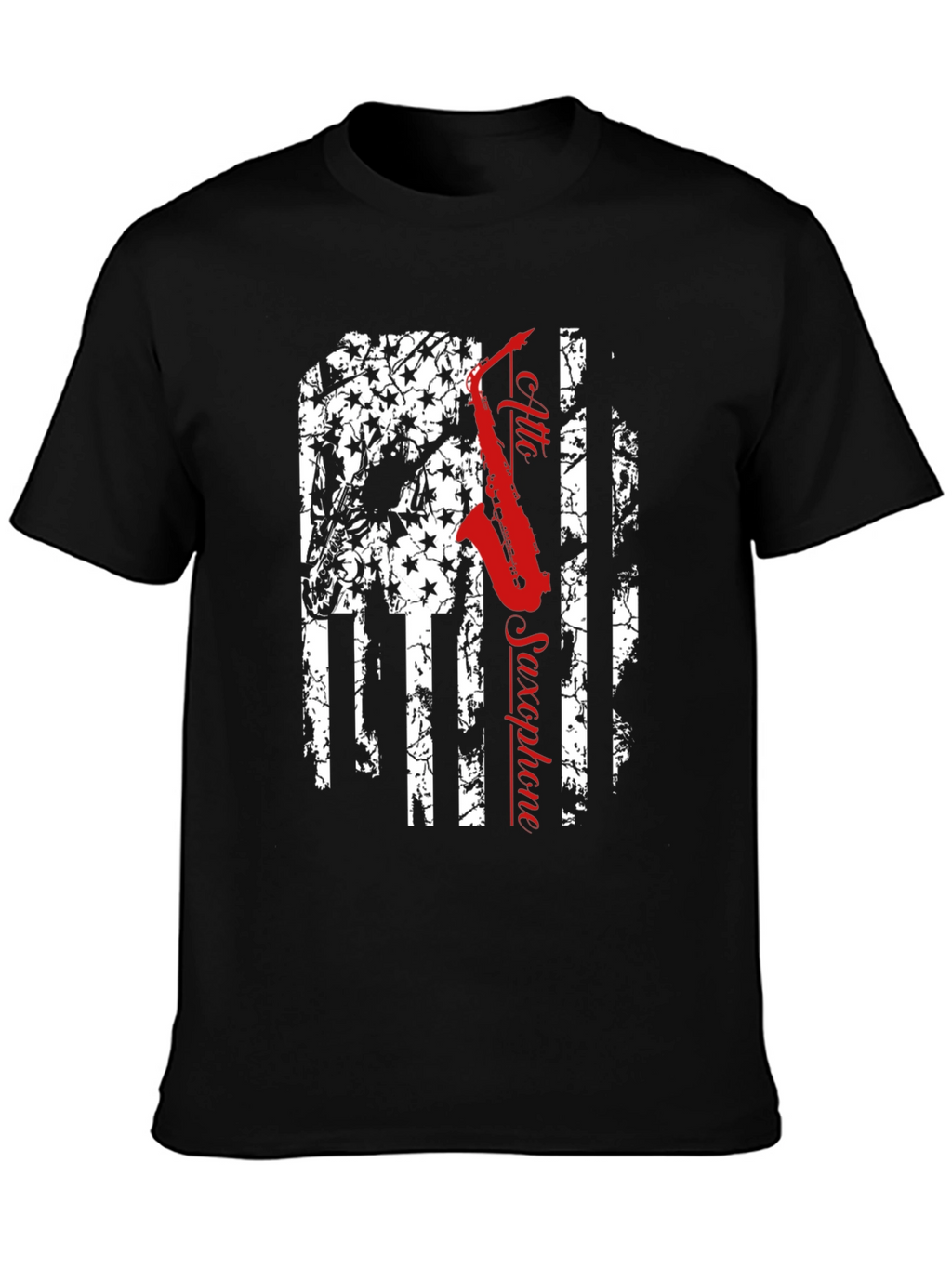 Alto Saxophone American Flag T-Shirt