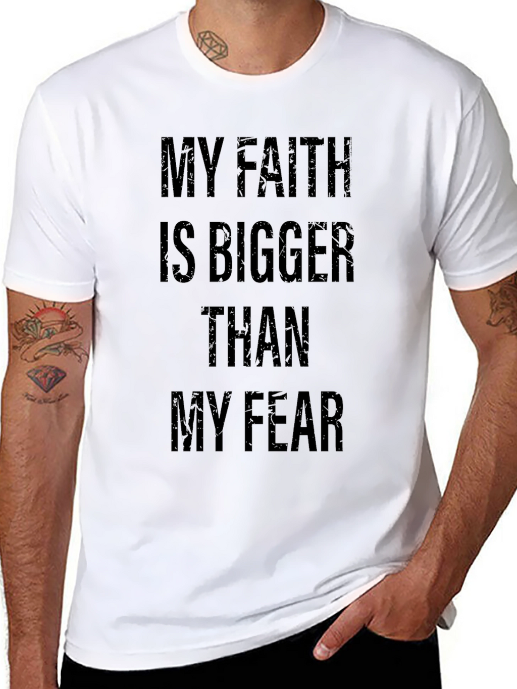 Faith Over Fear Graphic Tee - Black Cotton T-Shirt