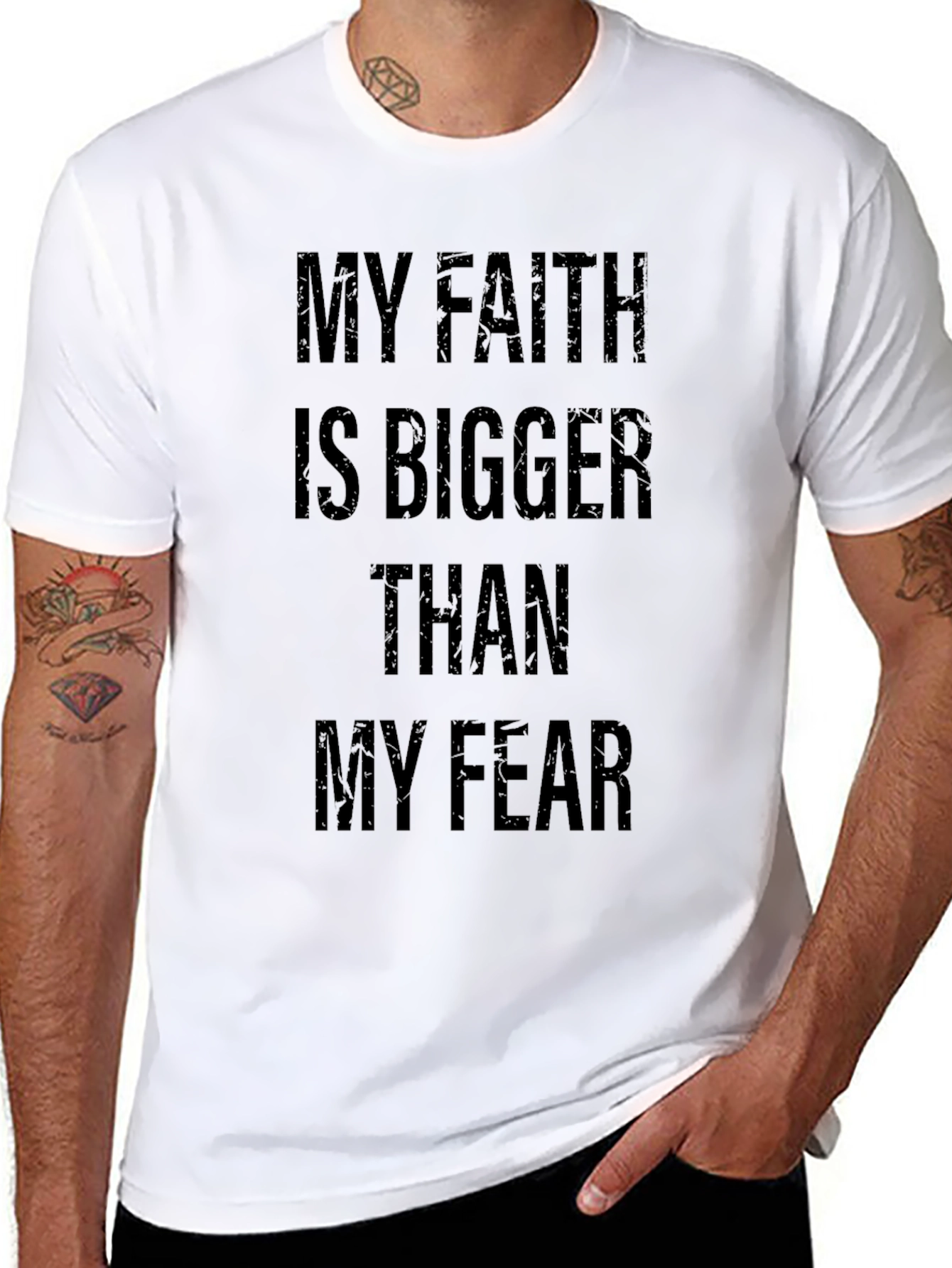 Faith Over Fear Graphic Tee - Black Cotton T-Shirt