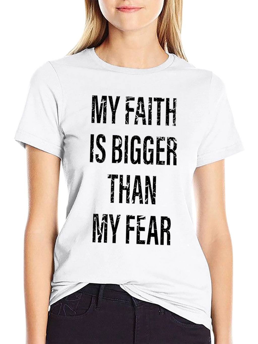 Faith Over Fear Graphic Tee - Black Cotton T-Shirt