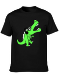 DJ Dino T-Shirt - Black Cotton Graphic Tee