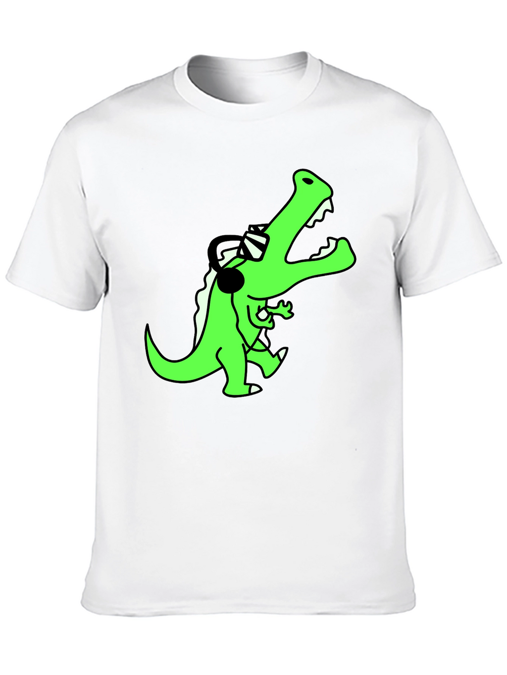 DJ Dino T-Shirt - Black Cotton Graphic Tee
