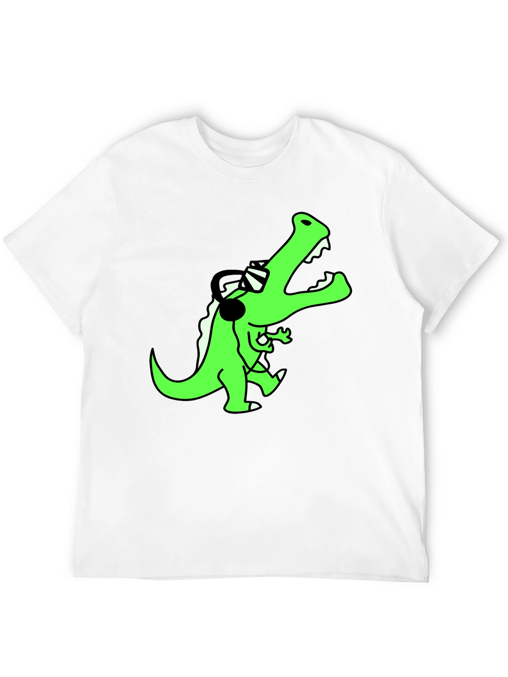 DJ Dino T-Shirt - Black Cotton Graphic Tee