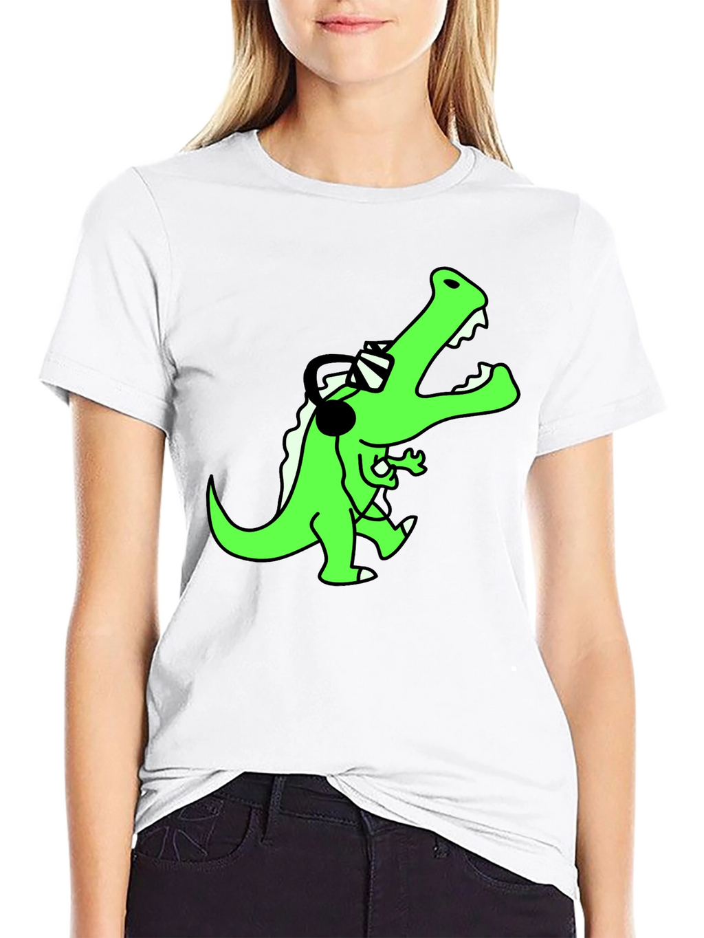 DJ Dino T-Shirt - Black Cotton Graphic Tee