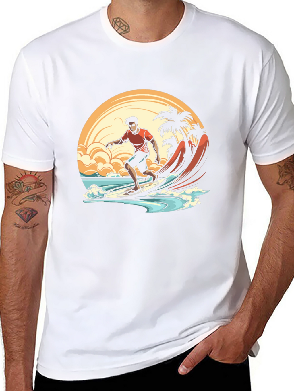 Surfer Graphic Tee - Beach Vibes