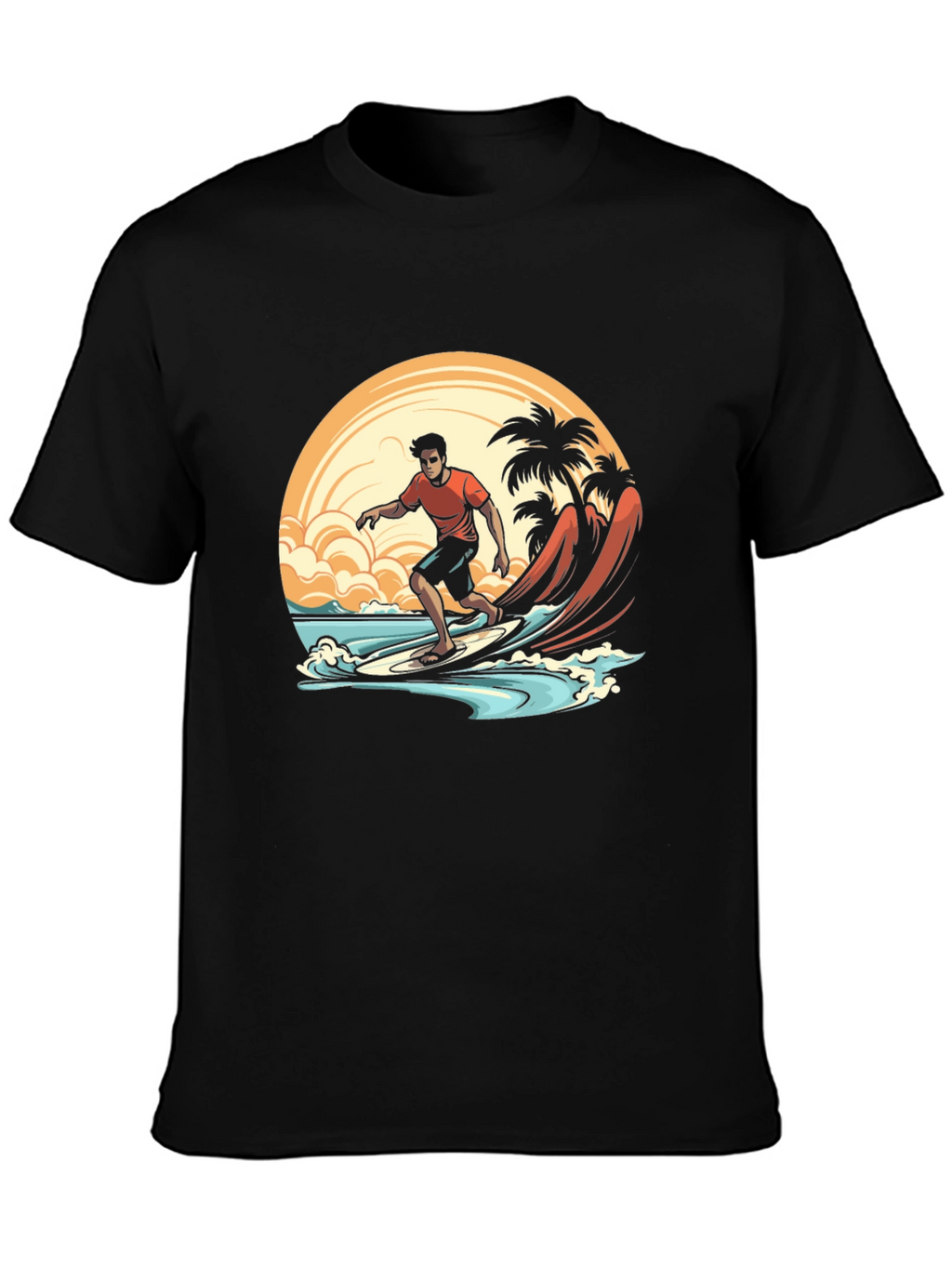 Surfer Graphic Tee - Beach Vibes