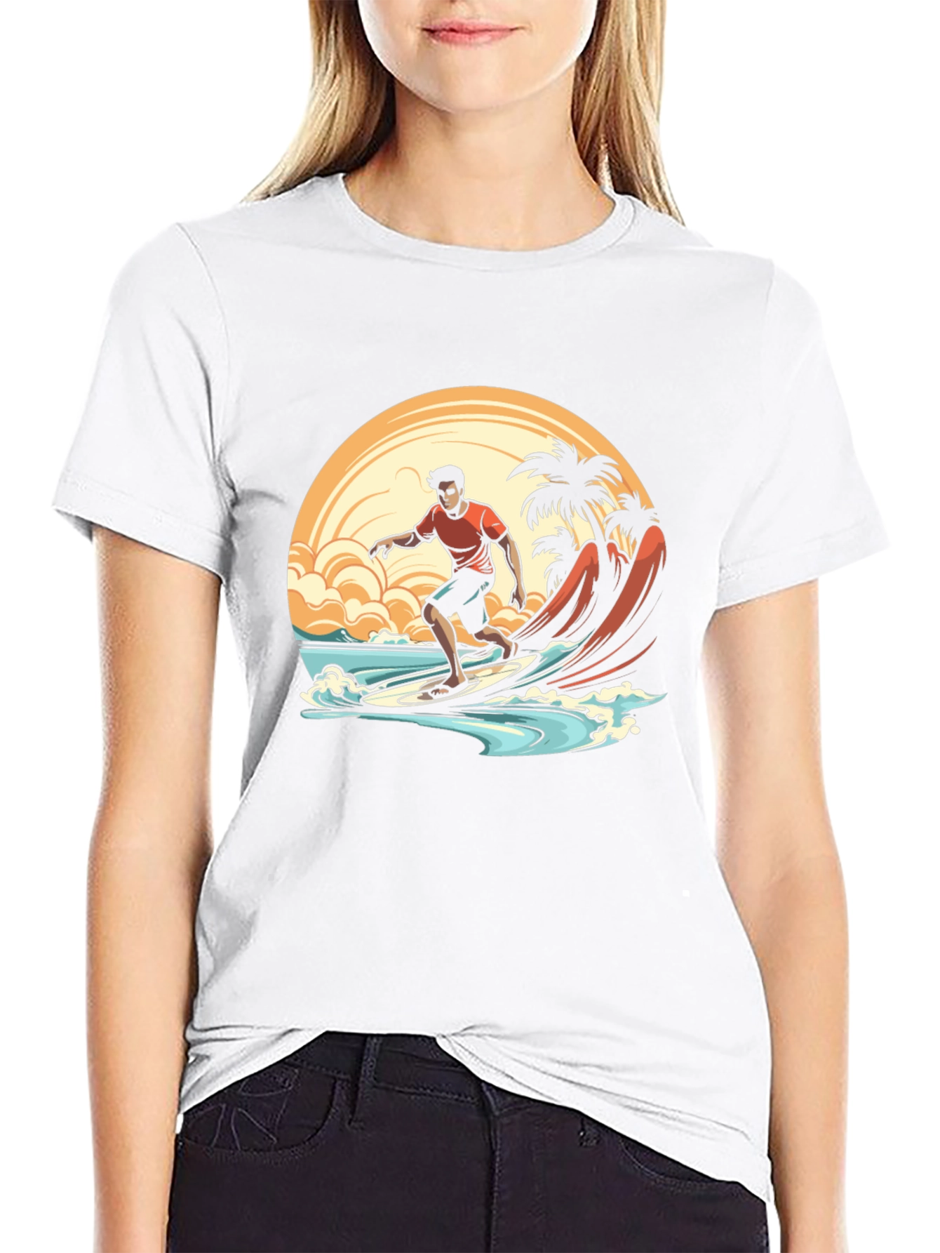 Surfer Graphic Tee - Beach Vibes
