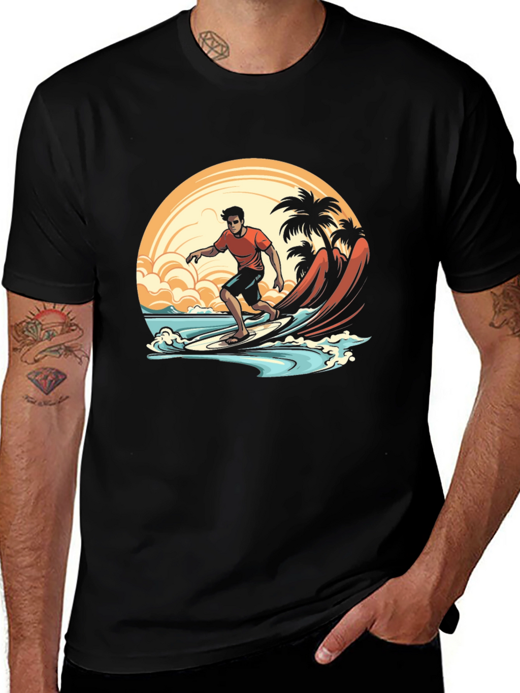 Surfer Graphic Tee - Beach Vibes