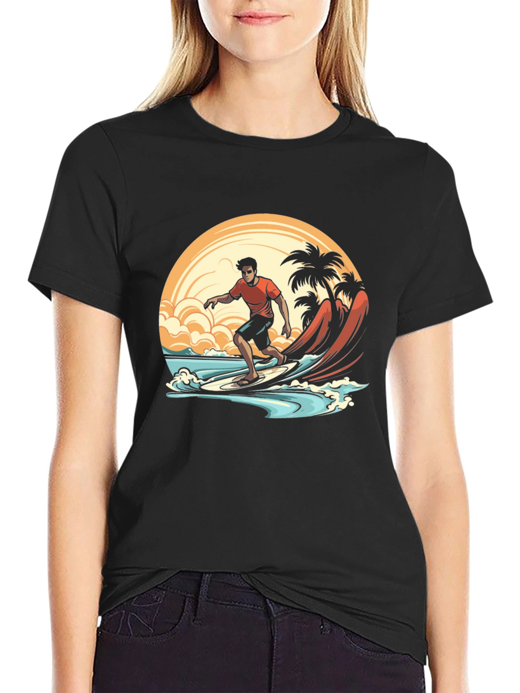 Surfer Graphic Tee - Beach Vibes