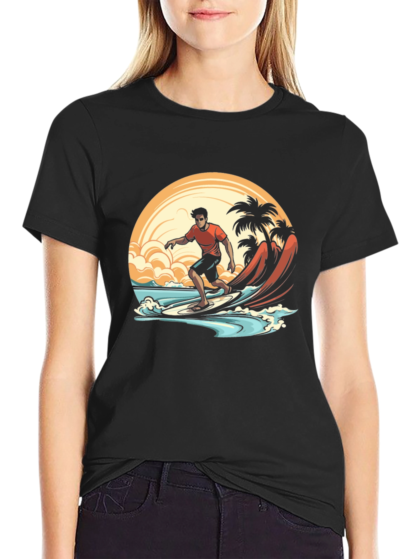 Surfer Graphic Tee - Beach Vibes