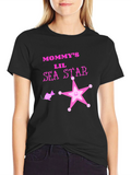 Mommys Lil Sea Star Black T-Shirt