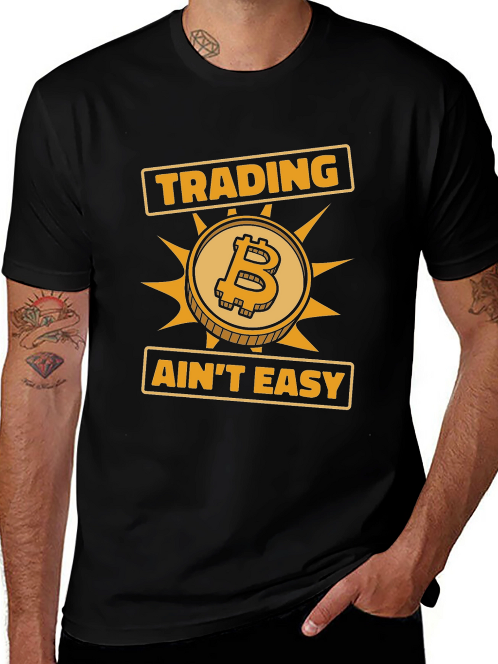Trading Aint Easy Bitcoin Graphic T-Shirt