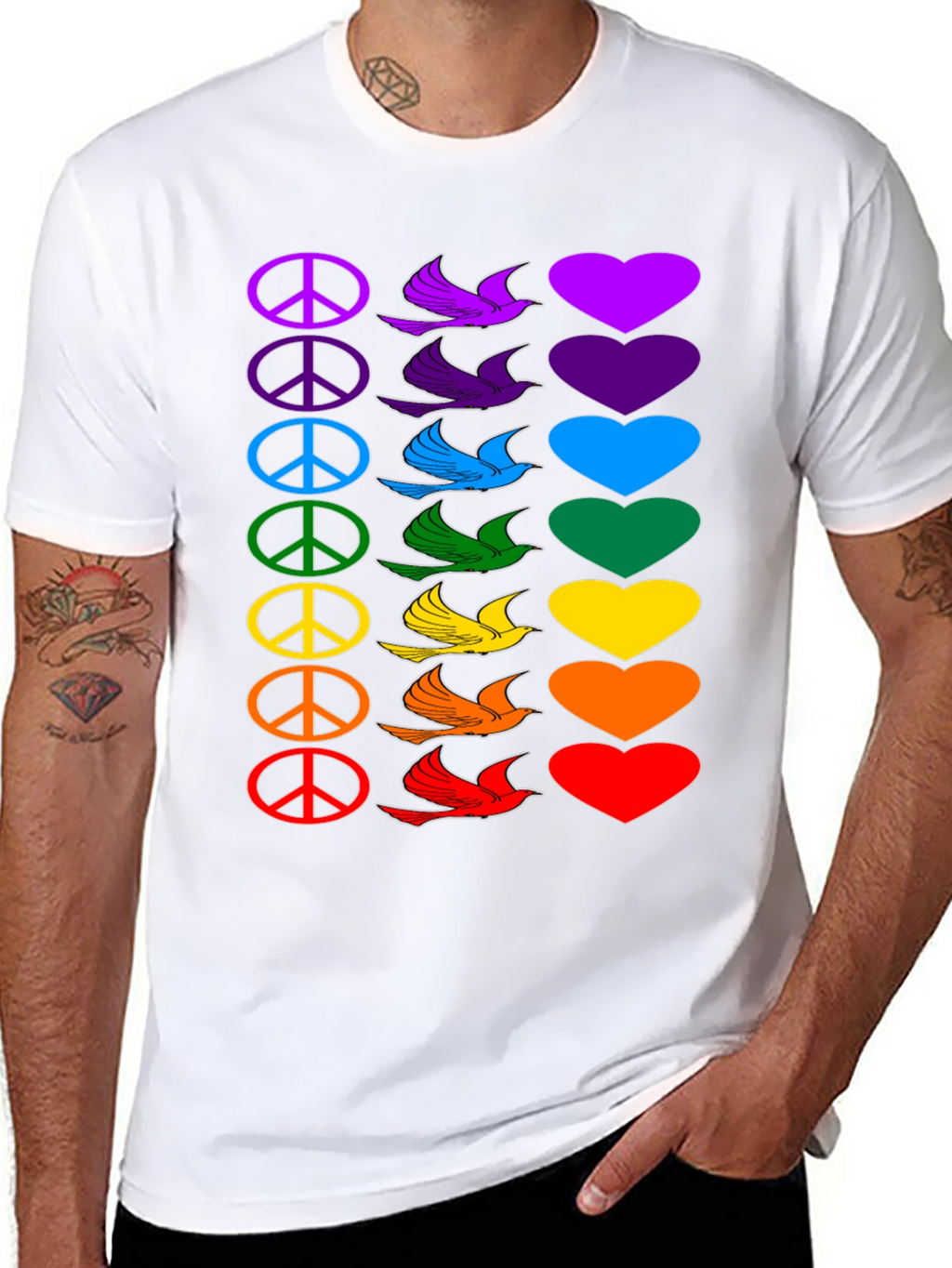Rainbow Peace Love T-Shirt