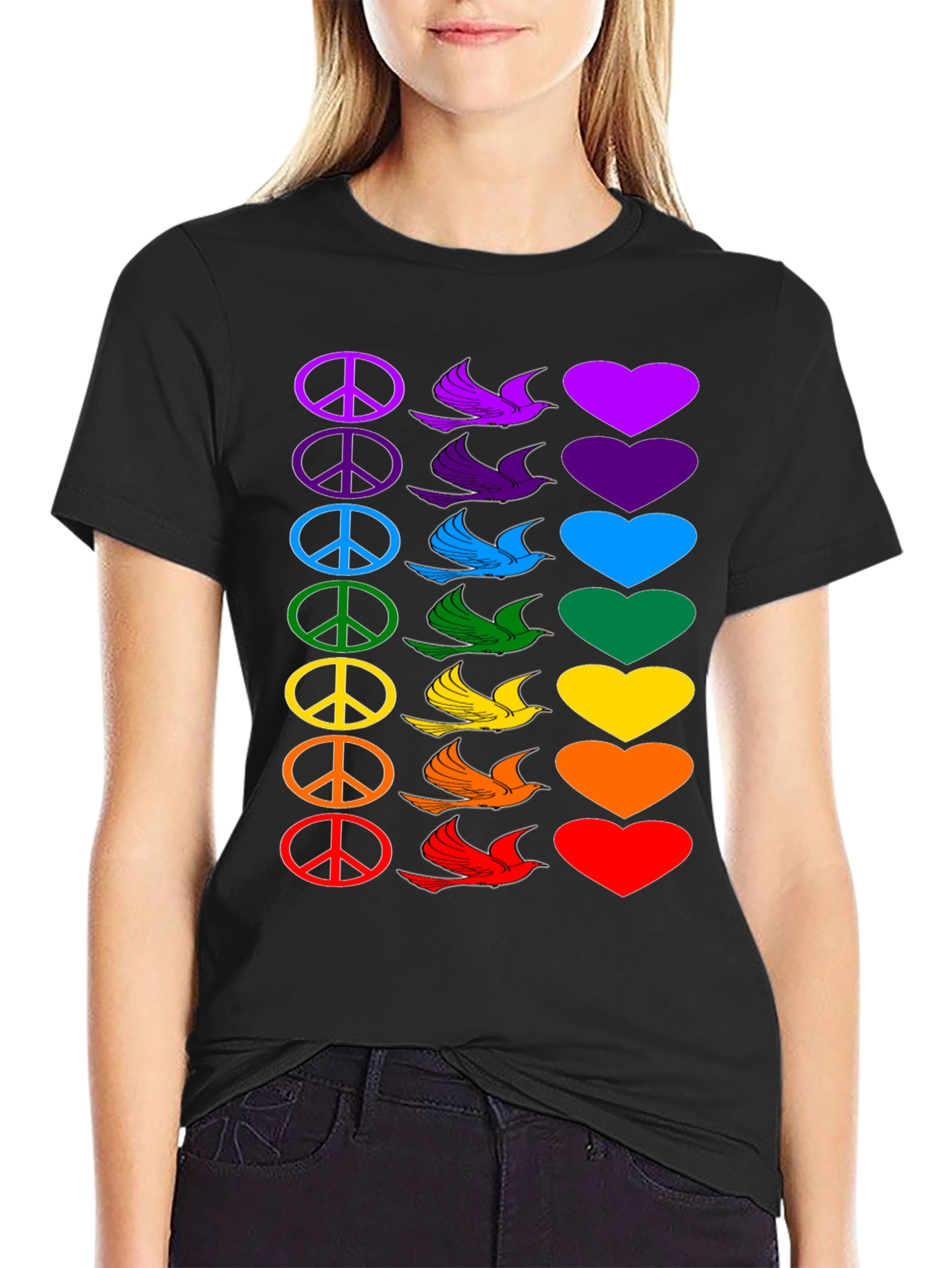 Rainbow Peace Love T-Shirt