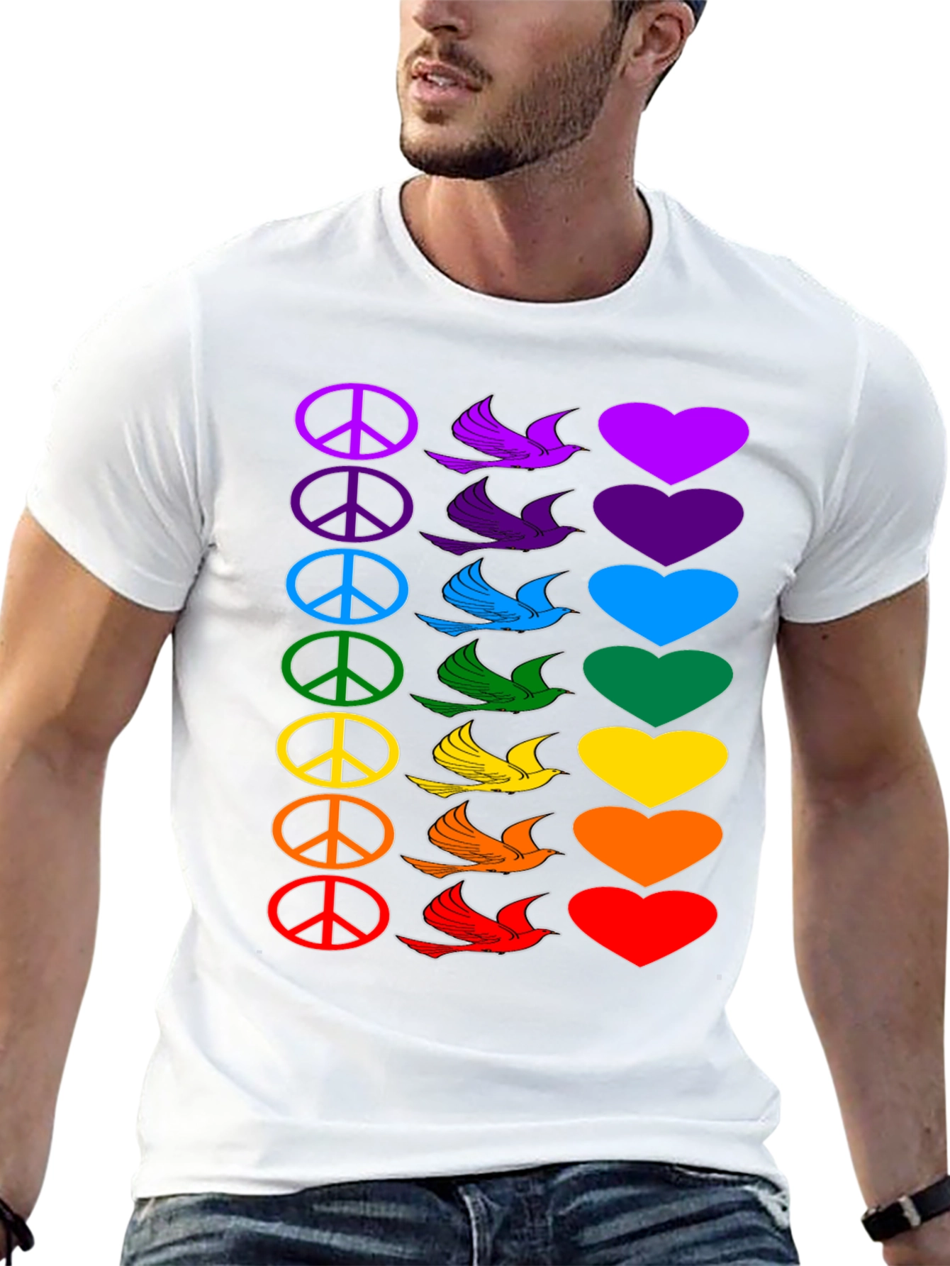 Rainbow Peace Love T-Shirt