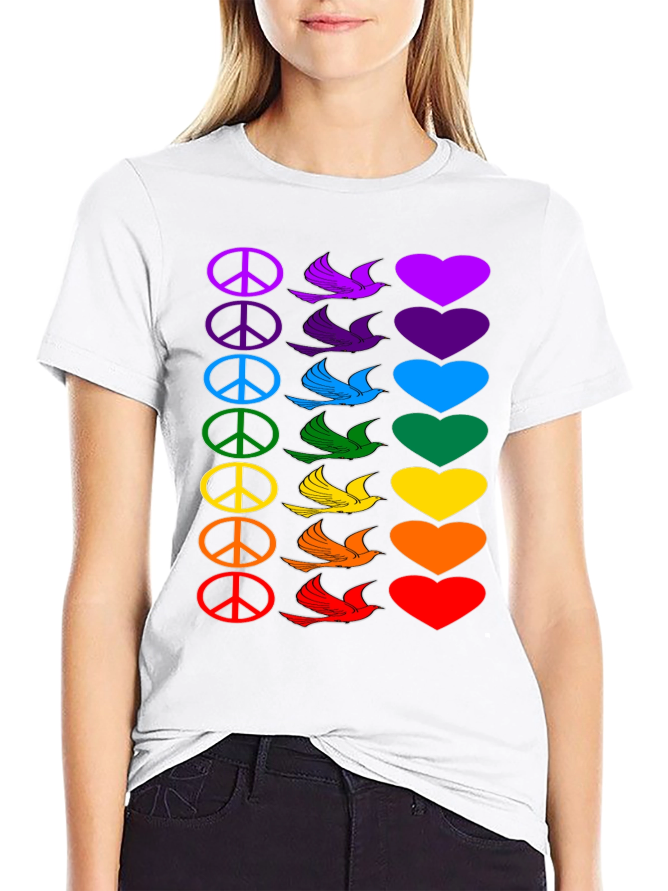 Rainbow Peace Love T-Shirt