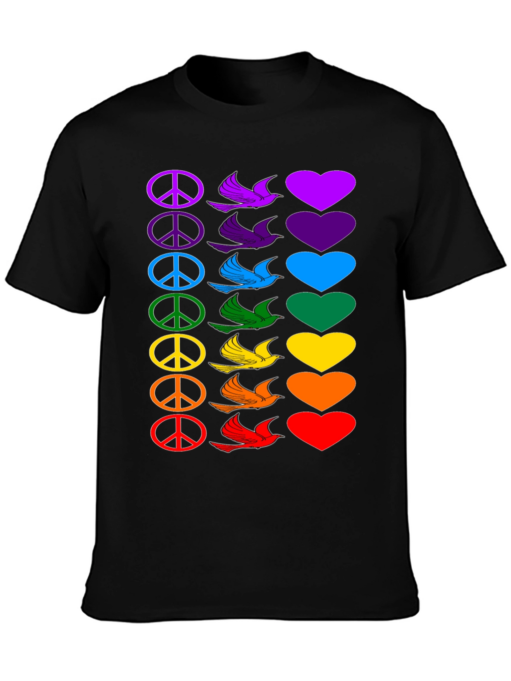 Rainbow Peace Love T-Shirt