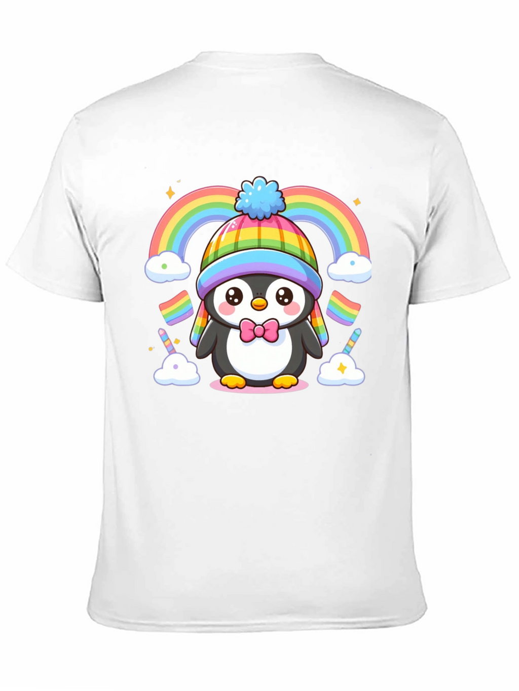 Cute Penguin Rainbow Graphic Tee