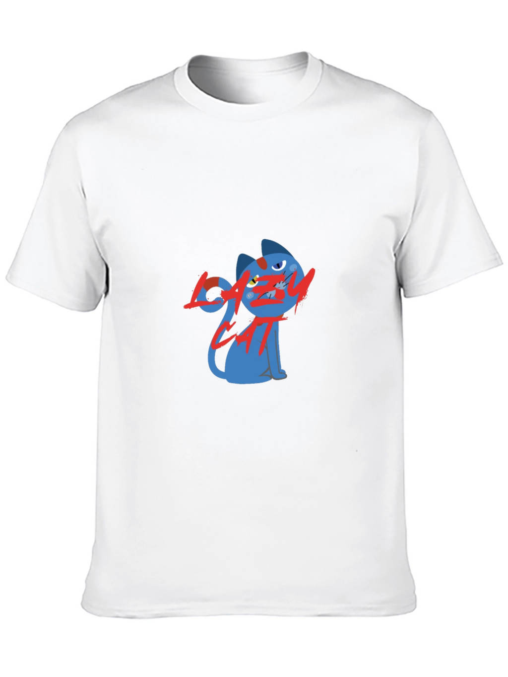 Lazy Cat Graphic Black T-Shirt