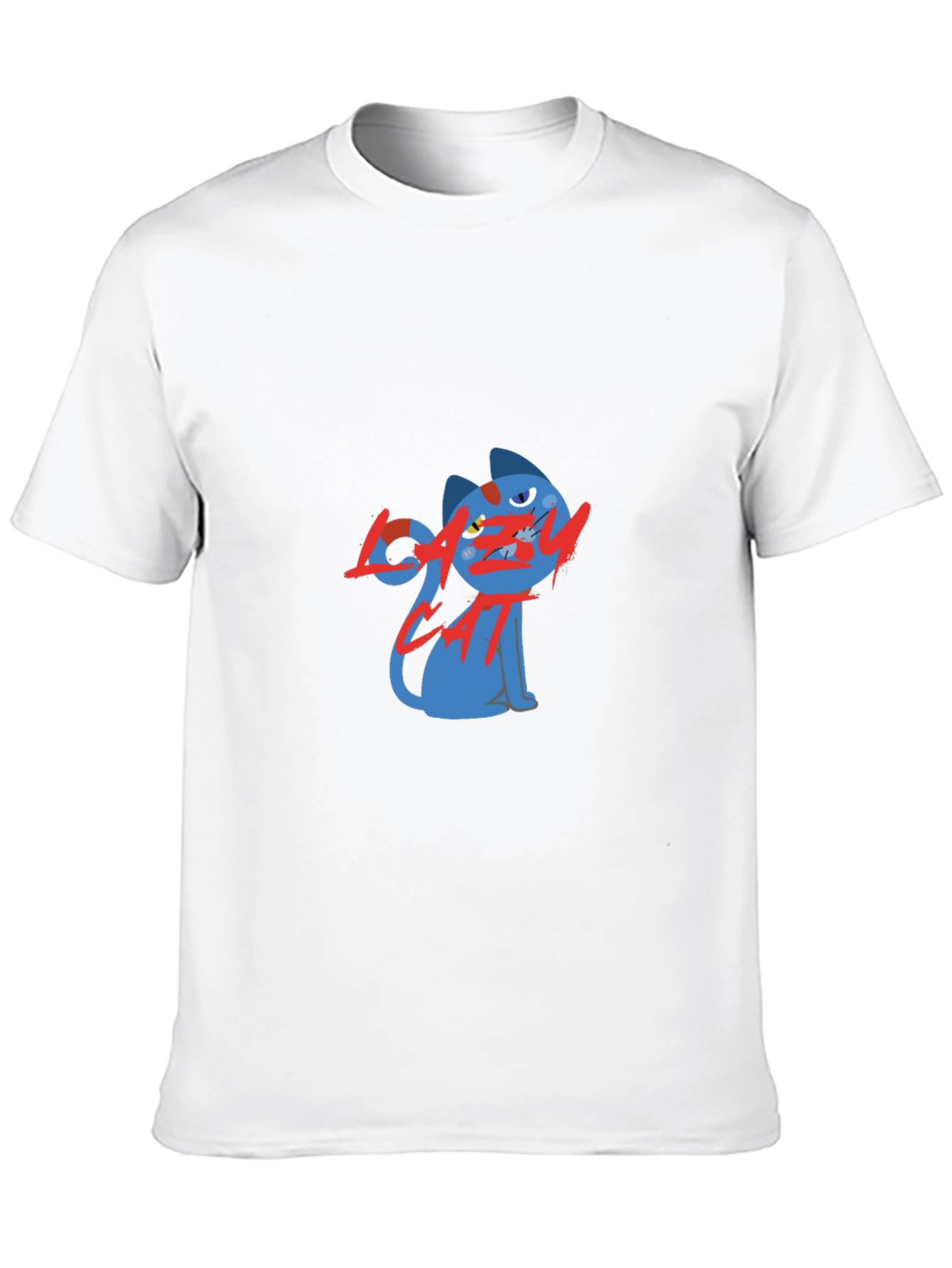 Lazy Cat Graphic Black T-Shirt