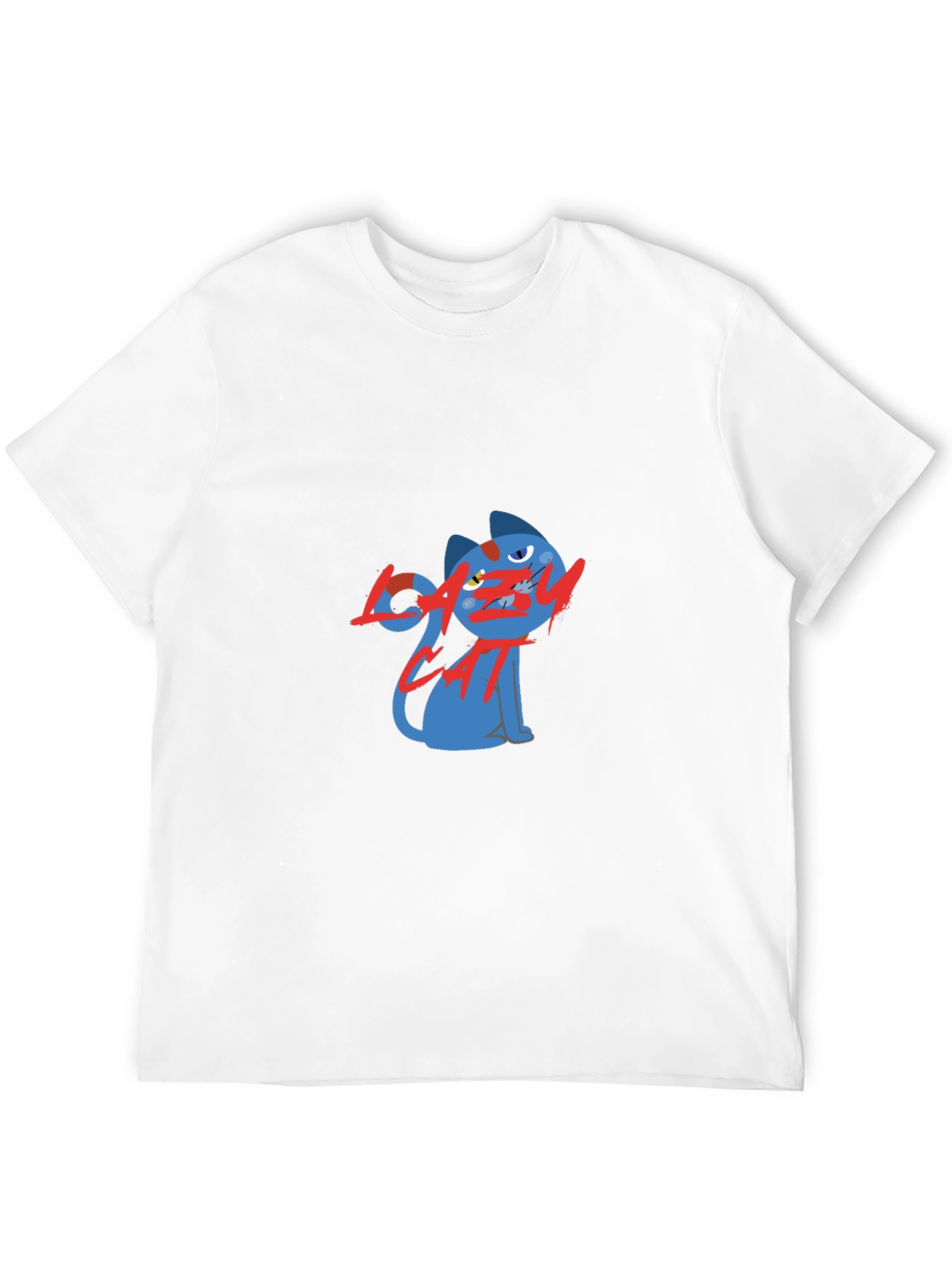 Lazy Cat Graphic Black T-Shirt