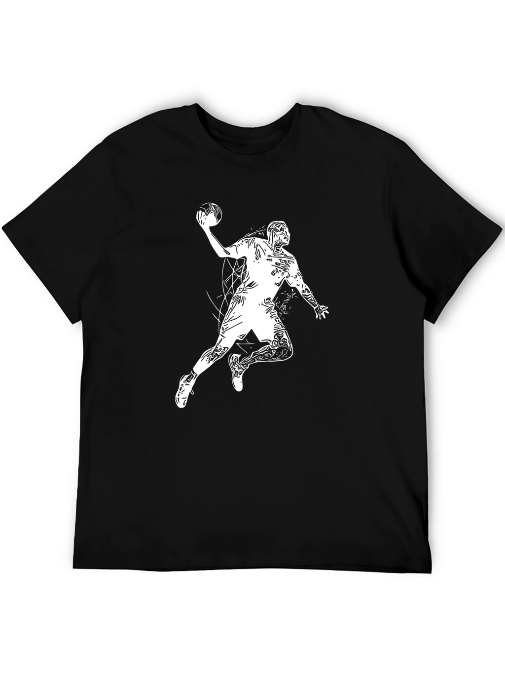 Handball Player Graphic Tee - Black