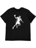 Handball Player Graphic Tee - Black