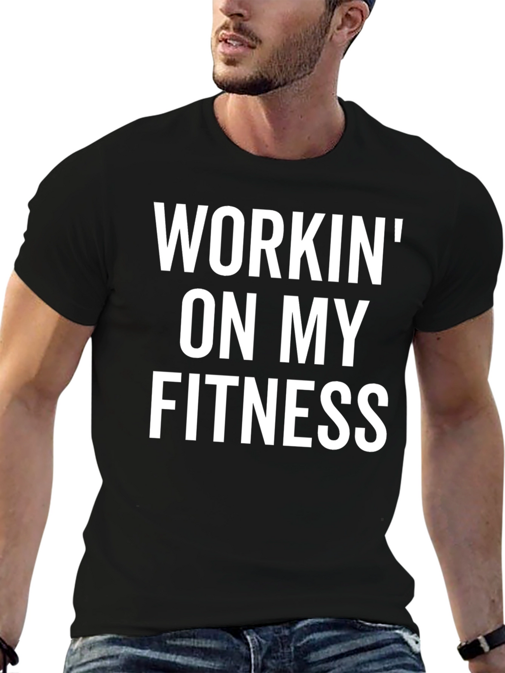 Workin on My Fitness Graphic Tee - Black