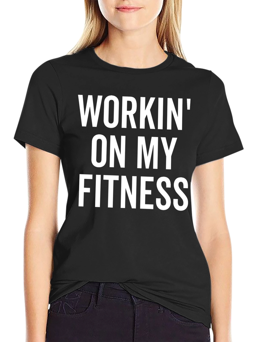 Workin on My Fitness Graphic Tee - Black