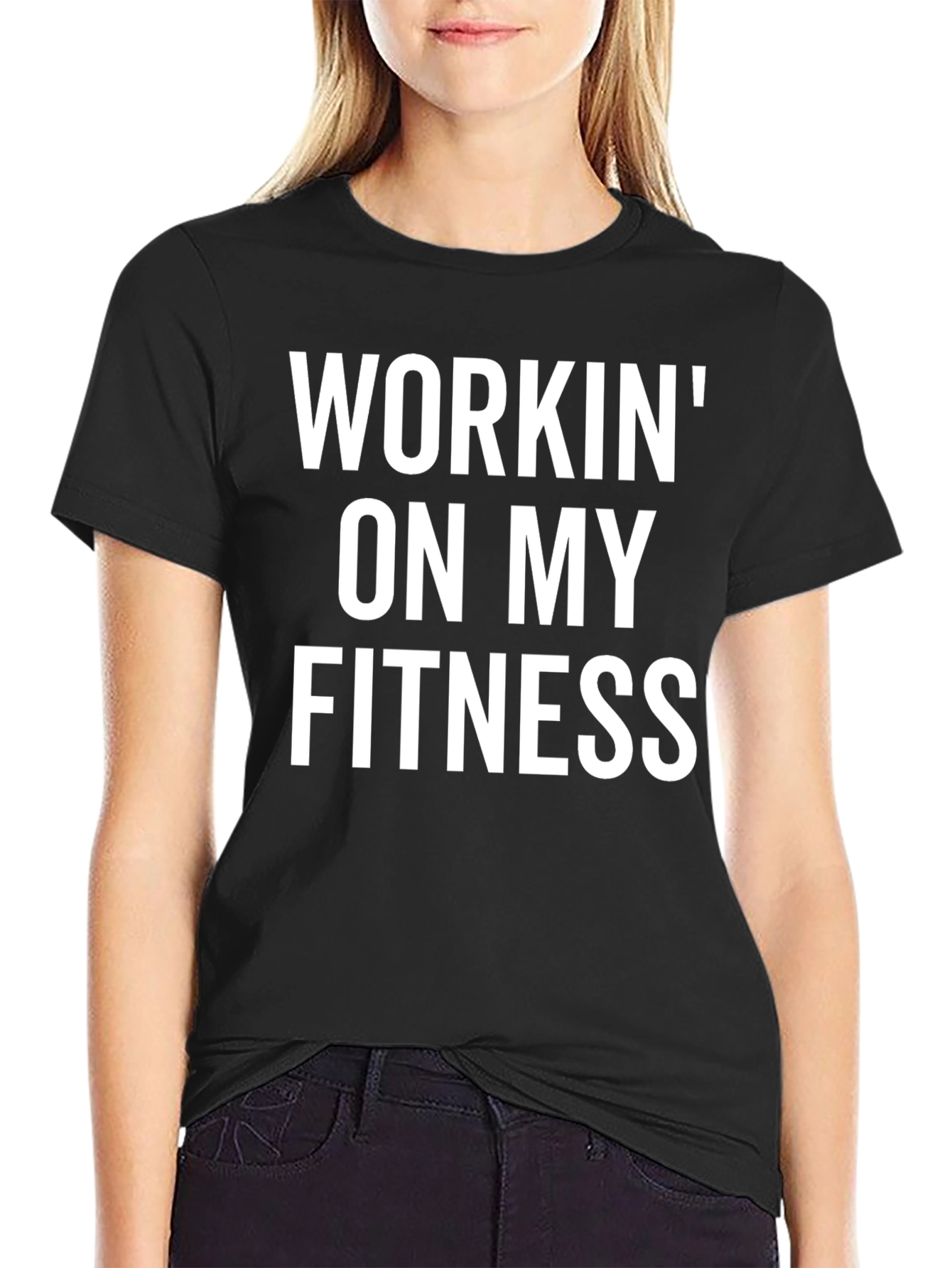 Workin on My Fitness Graphic Tee - Black