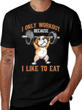Workout Dog T-Shirt - Funny Bulldog Gym Tee