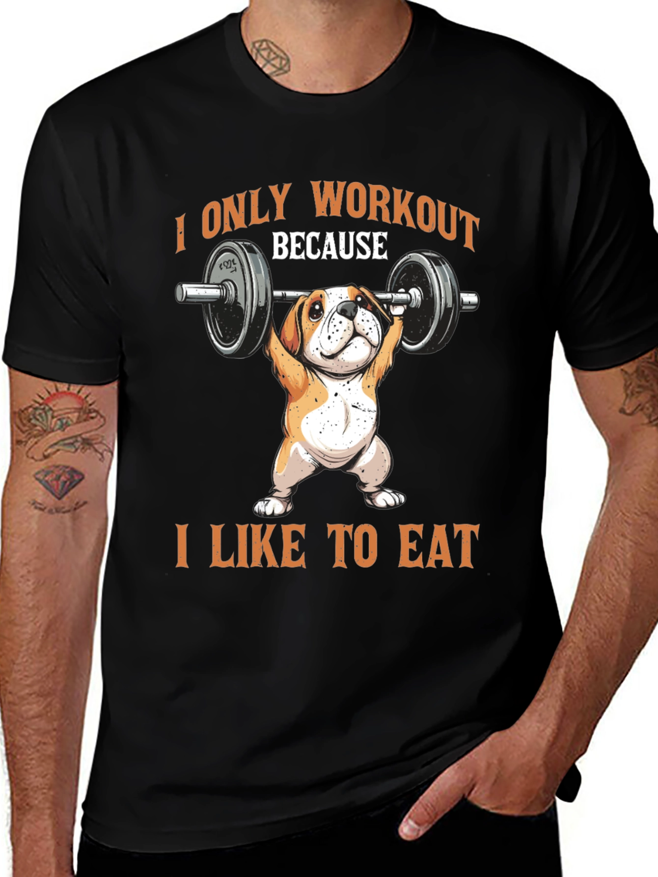 Workout Dog T-Shirt - Funny Bulldog Gym Tee