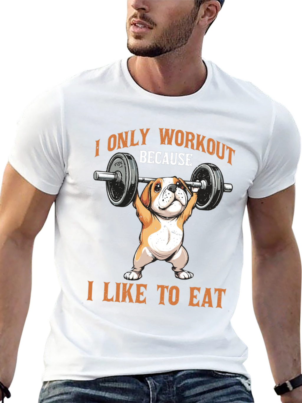 Workout Dog T-Shirt - Funny Bulldog Gym Tee