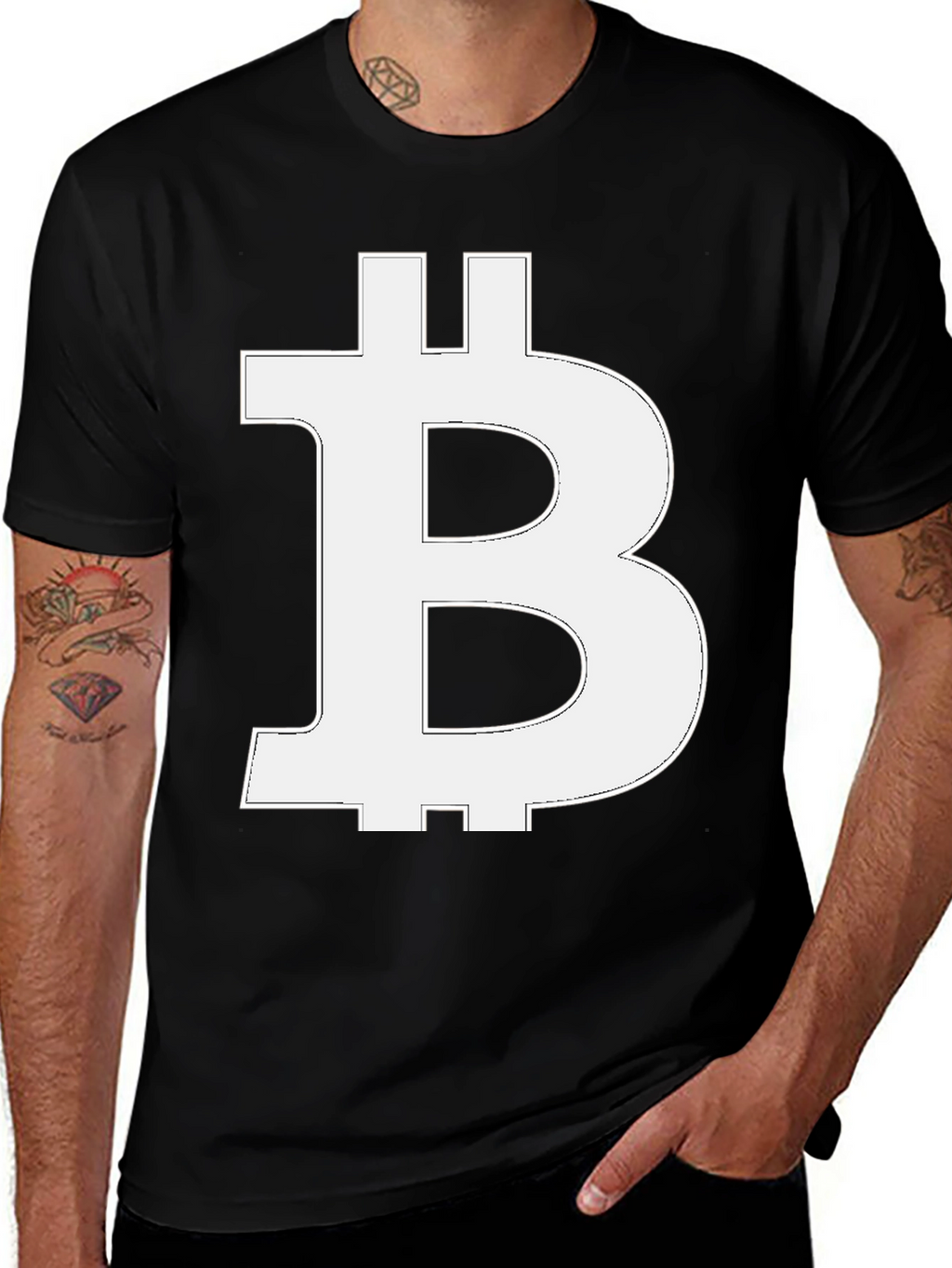 Bitcoin Logo Graphic Tee - Black Crypto T-Shirt