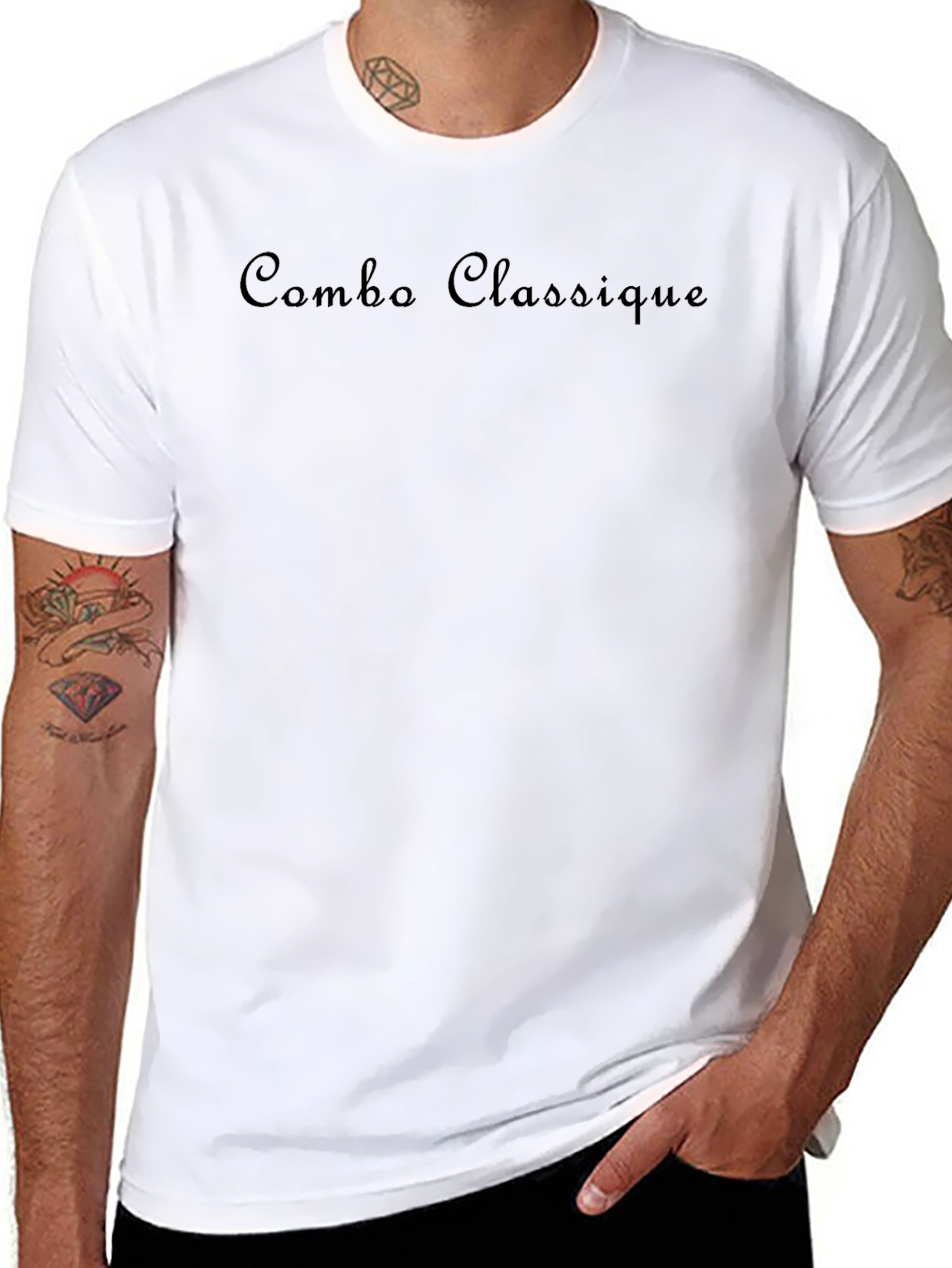Mens Combo Classique Black Crew Neck T-Shirt